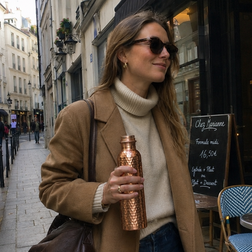 Gourde en Cuivre – Maison Nadea™ | L'Eau Purifiée Naturellement, Sans Plastique