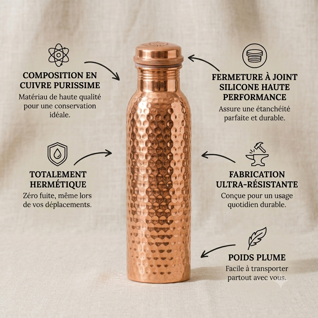 Gourde en Cuivre – Maison Nadea™ | L'Eau Purifiée Naturellement, Sans Plastique